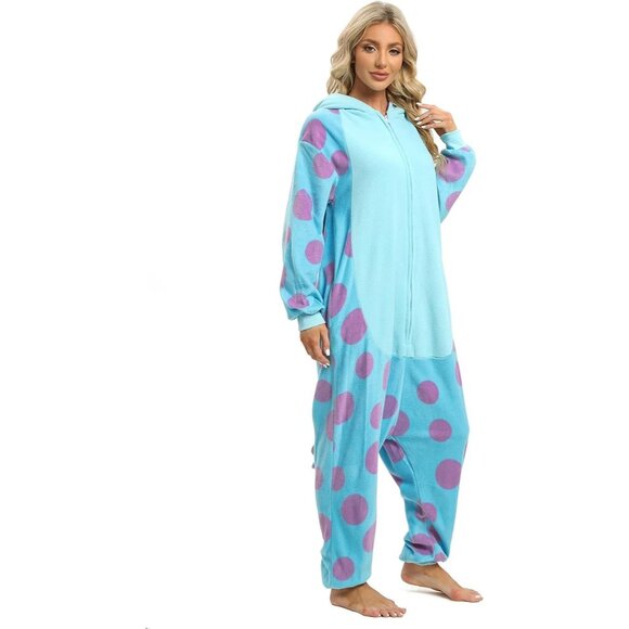 Monster's Inc Sully Slim Fit Unisex Adult Onesie XL Cosplay Halloween - Picture 3 of 5